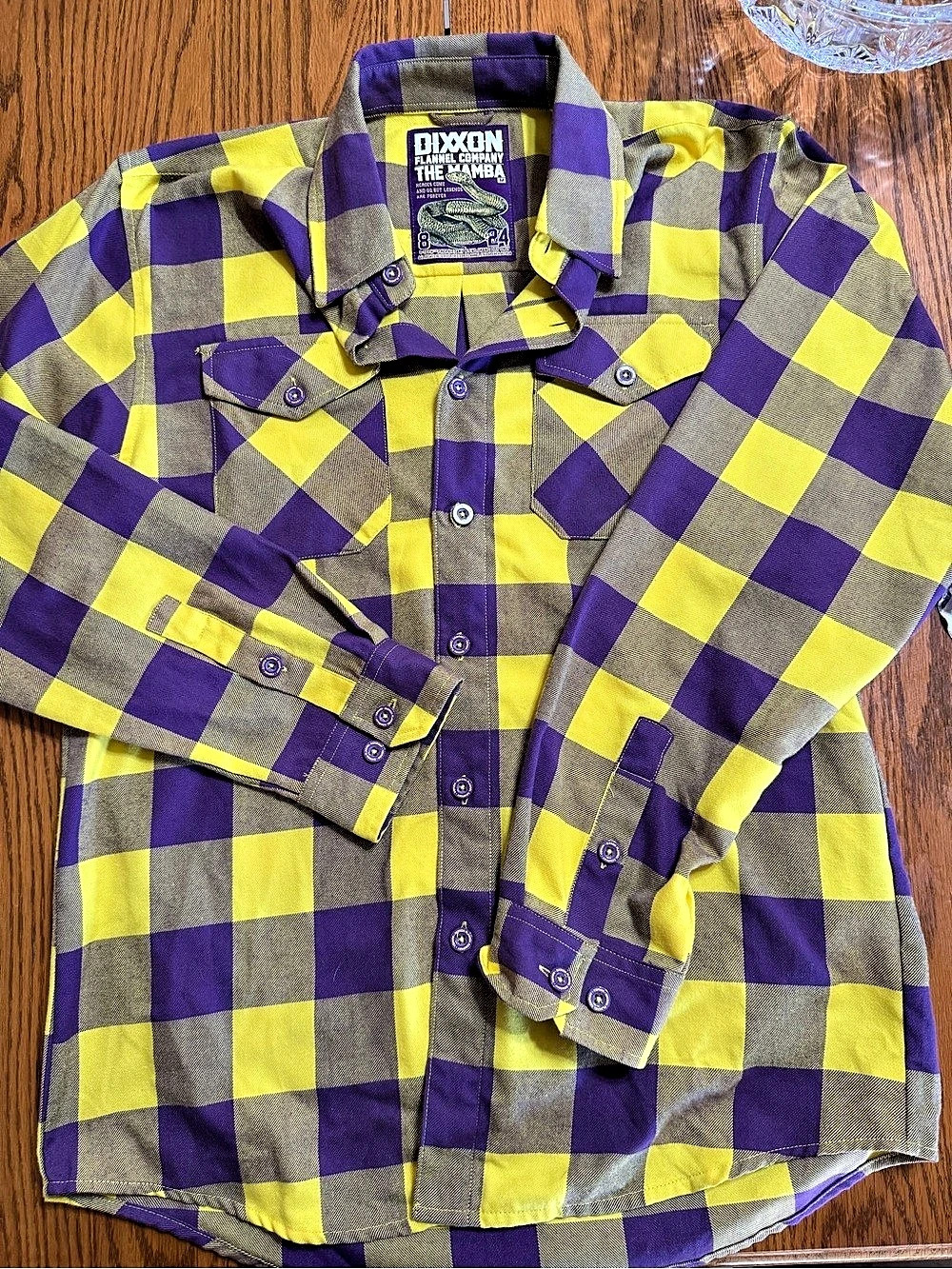 Dixxon Flannel Company The Mamba Checkered Flannel Shirt in Purple & Yellow Like